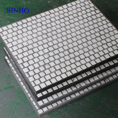 Steel backed rubber ceramic wear liner cement tiles plate for chute