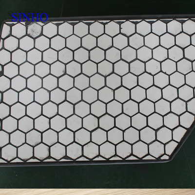 rubber backed cn bonding layer ceramic tile lining for chute in Material feeding system