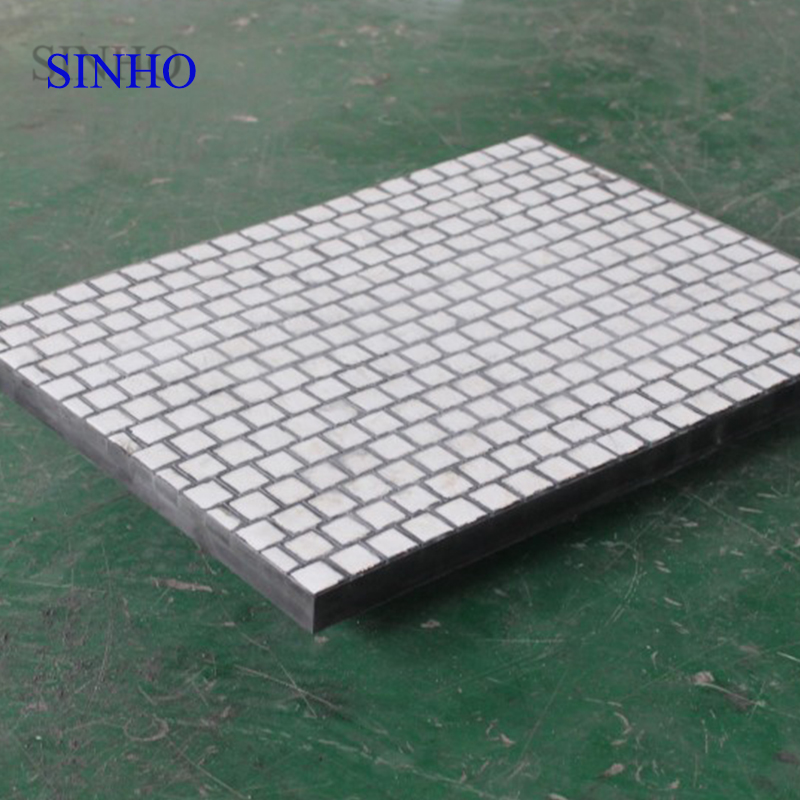 Impact resistant rubber ceramic composite lining plate for chute